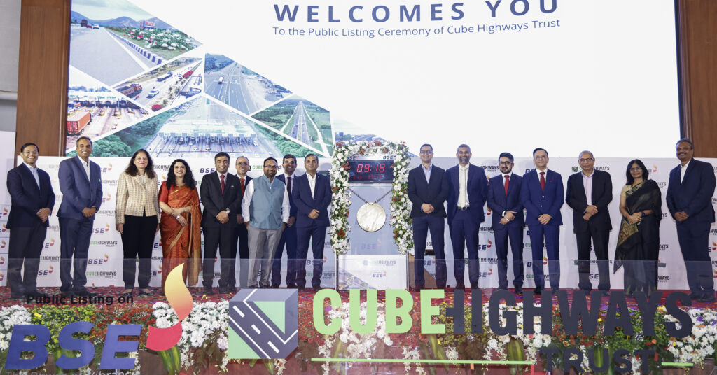Cube Highways Team at the BSE Listing ceremony